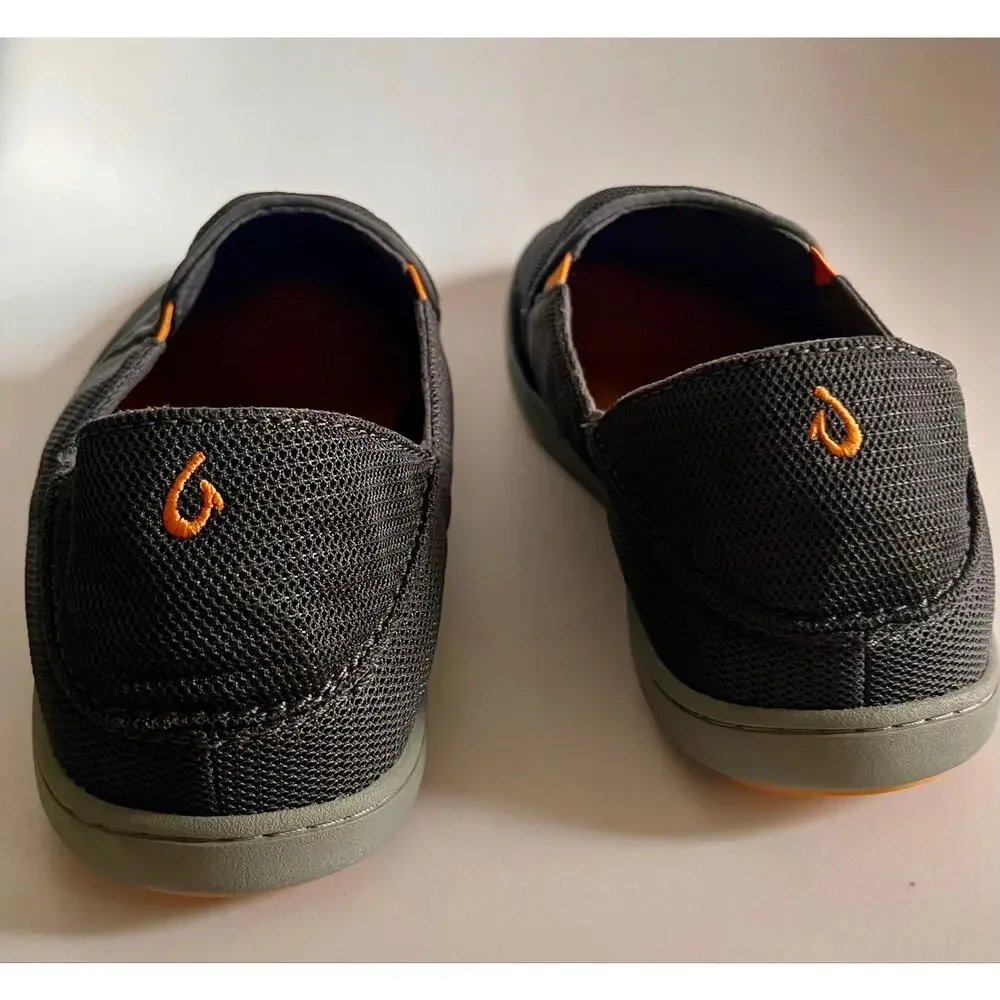 OluKai Nohea Mesh Men's 13 Gray Orange Slip On Shoes Drop In Heel 10188-4242